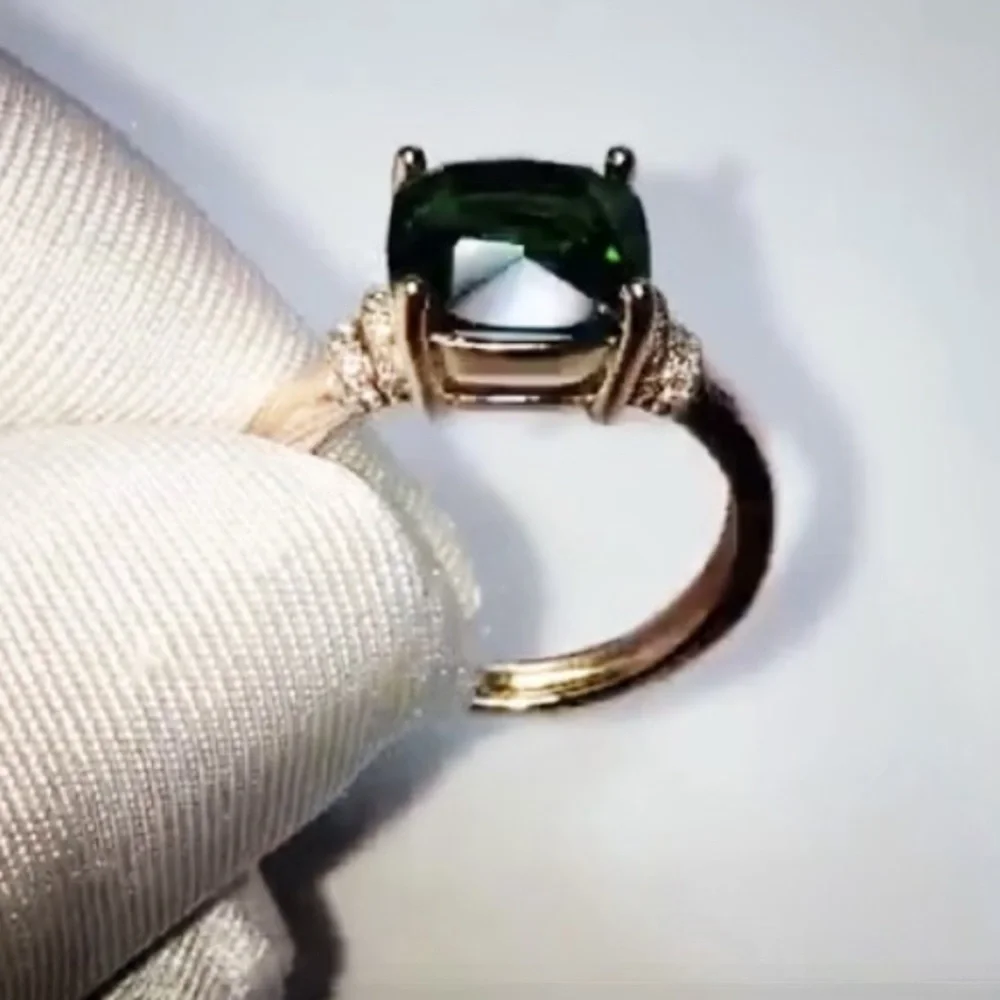 🆕18k RG/925 Silver Lab Created Emerald Ring - Picture 4 of 8